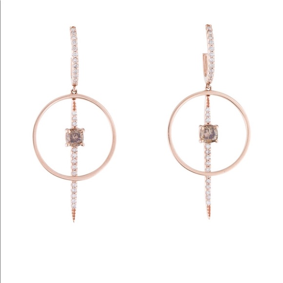 Effy 14K Rose Gold & Brown Diamond Spike Earrings - Picture 3 of 8
